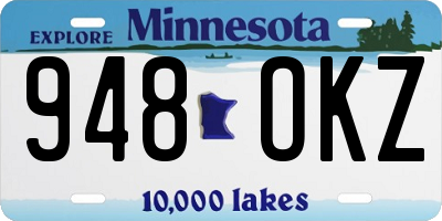 MN license plate 948OKZ