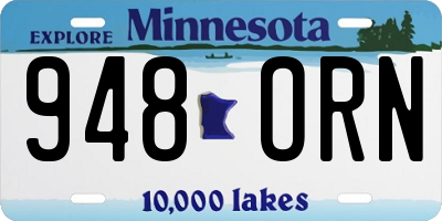 MN license plate 948ORN