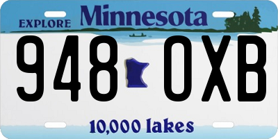 MN license plate 948OXB