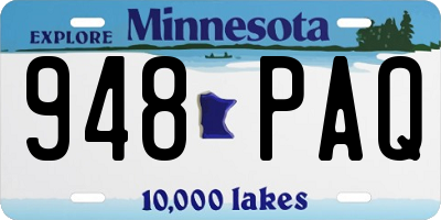 MN license plate 948PAQ