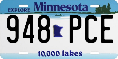 MN license plate 948PCE