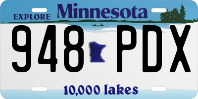MN license plate 948PDX
