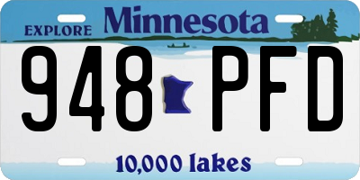 MN license plate 948PFD
