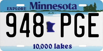 MN license plate 948PGE