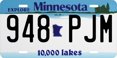 MN license plate 948PJM