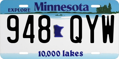 MN license plate 948QYW