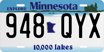 MN license plate 948QYX