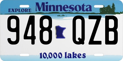 MN license plate 948QZB