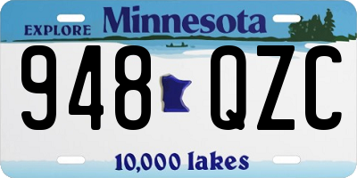 MN license plate 948QZC