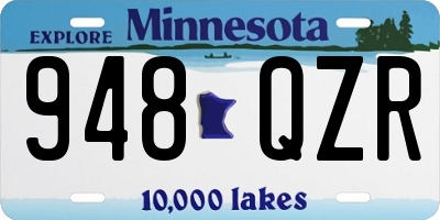 MN license plate 948QZR