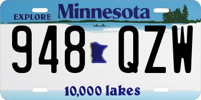 MN license plate 948QZW