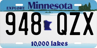 MN license plate 948QZX