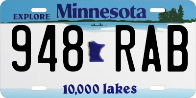 MN license plate 948RAB