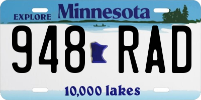 MN license plate 948RAD