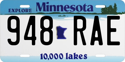 MN license plate 948RAE
