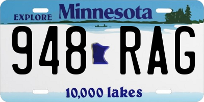 MN license plate 948RAG
