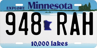 MN license plate 948RAH