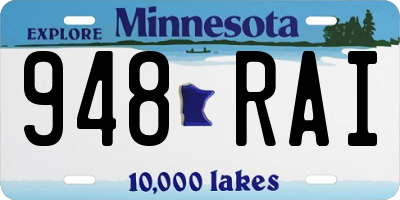 MN license plate 948RAI