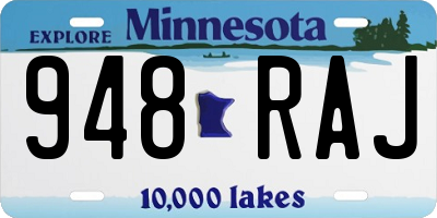 MN license plate 948RAJ