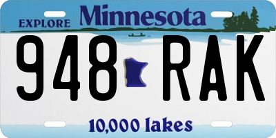 MN license plate 948RAK