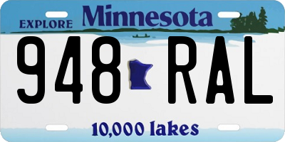 MN license plate 948RAL