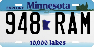 MN license plate 948RAM