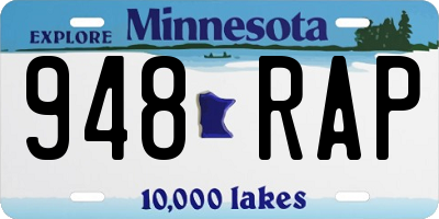 MN license plate 948RAP