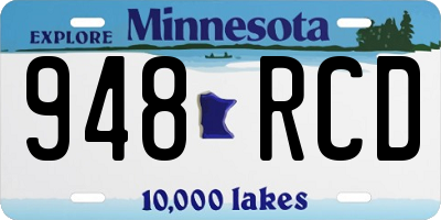 MN license plate 948RCD