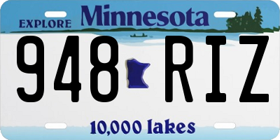 MN license plate 948RIZ