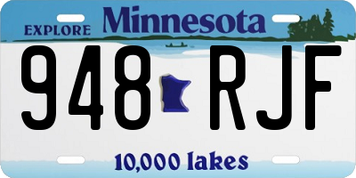 MN license plate 948RJF