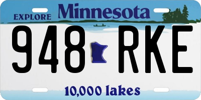 MN license plate 948RKE