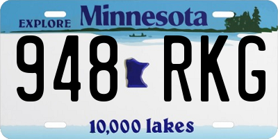 MN license plate 948RKG