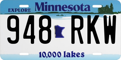 MN license plate 948RKW