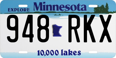MN license plate 948RKX