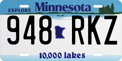 MN license plate 948RKZ