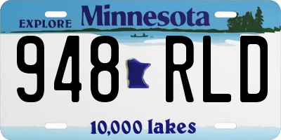 MN license plate 948RLD
