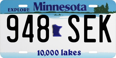 MN license plate 948SEK