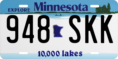 MN license plate 948SKK