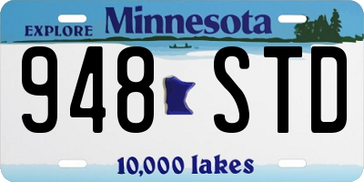MN license plate 948STD