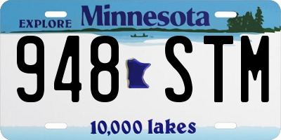 MN license plate 948STM