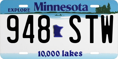 MN license plate 948STW