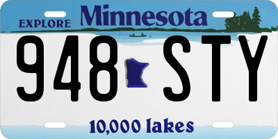 MN license plate 948STY