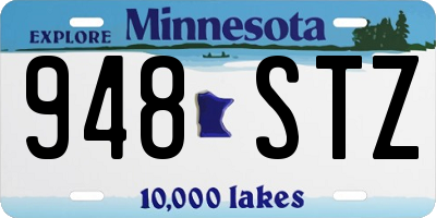 MN license plate 948STZ