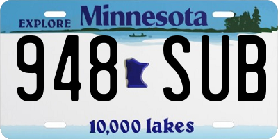 MN license plate 948SUB