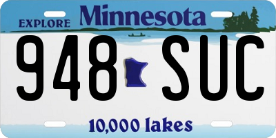 MN license plate 948SUC