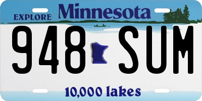 MN license plate 948SUM