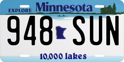 MN license plate 948SUN