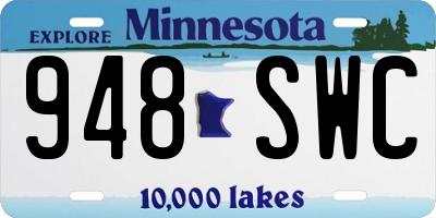 MN license plate 948SWC