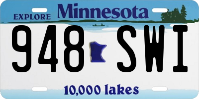 MN license plate 948SWI