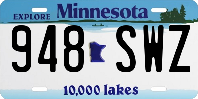 MN license plate 948SWZ